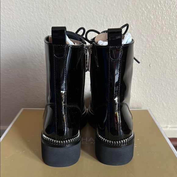 Michael Kors Black Haskell Platform Combat Boots - Picture 5 of 6